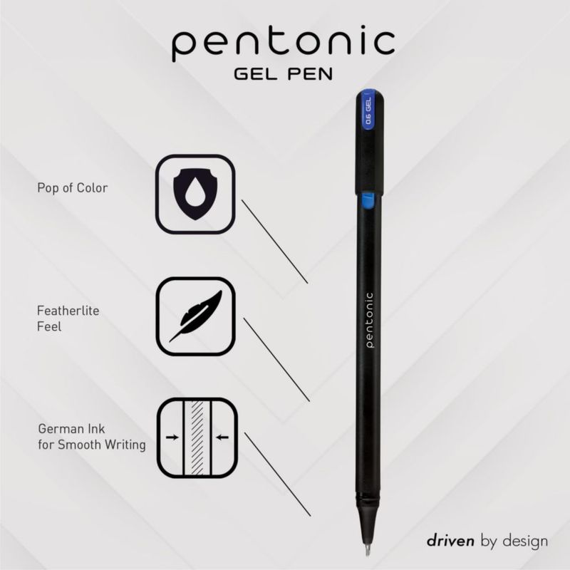 Bolígrafos de gel Pentonic 12 unidades surtidos 0.6/0.7/1.0 mm