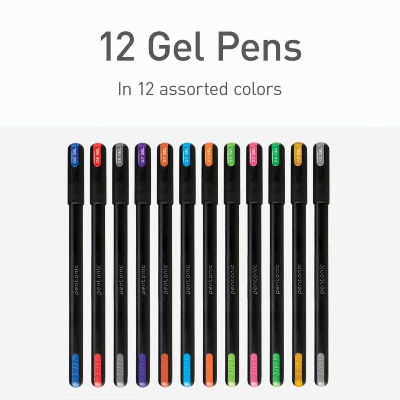 Bolígrafos de gel Pentonic 12 unidades surtidos 0.6/0.7/1.0 mm