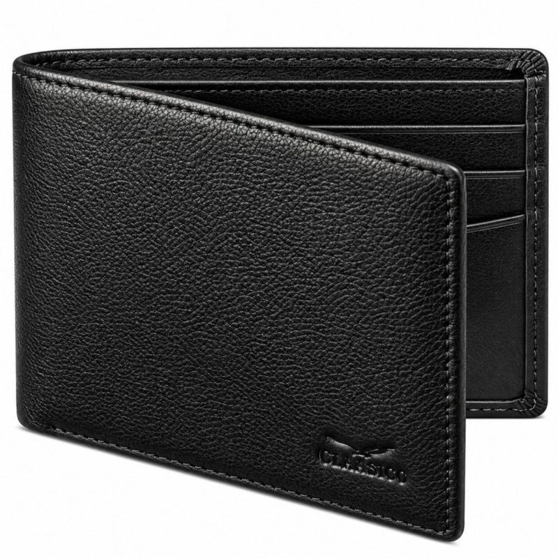 Billetera Claasico 9 cm x 11 cm con bloqueo RFID y ventana de identificación