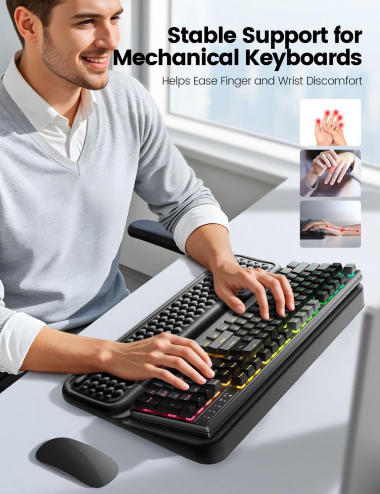Reposamuñeca Vaydeer XL para Teclado - Almohadilla Ergonómica