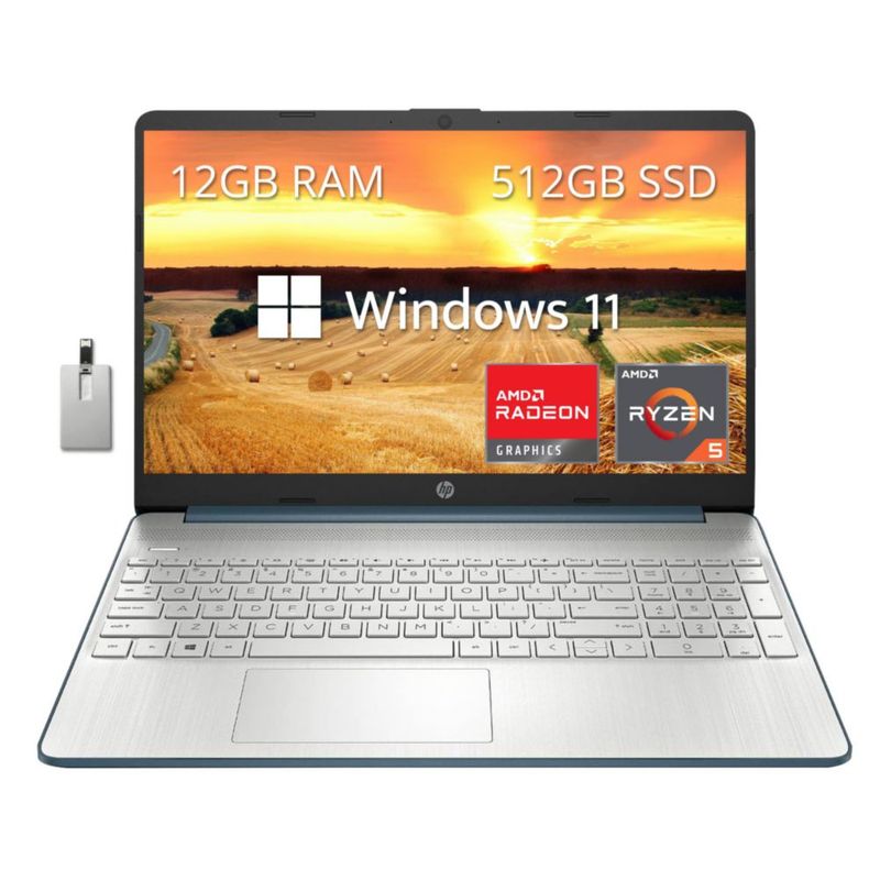 Portátil HP Ryzen 5-5500U 156" 12 GB RAM 512 GB SSD Windows 11