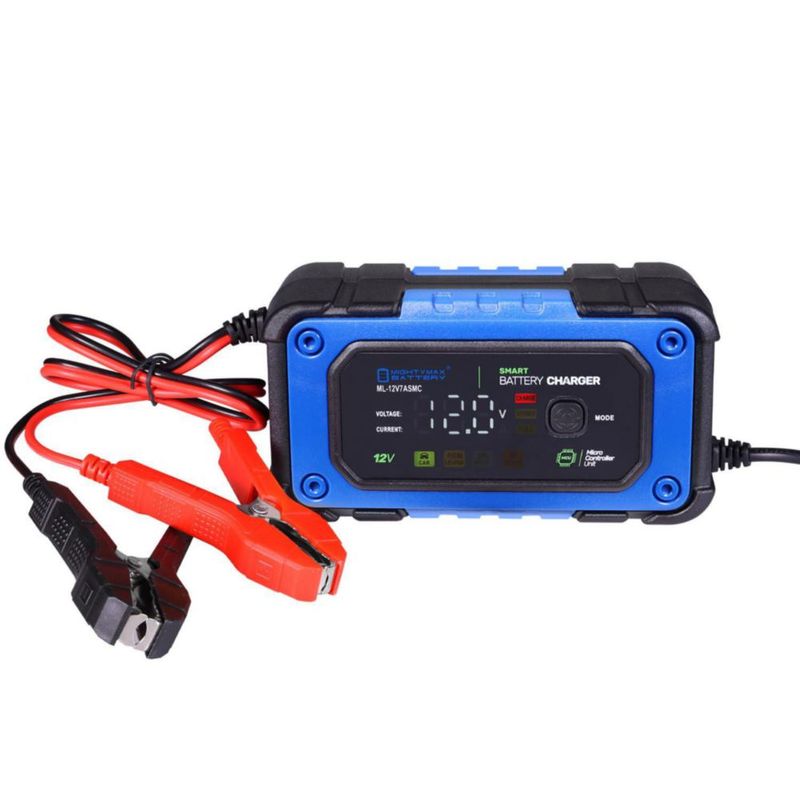 Cargador Inteligente de Baterías Mighty Max 12V 7A con Modo de Reparación