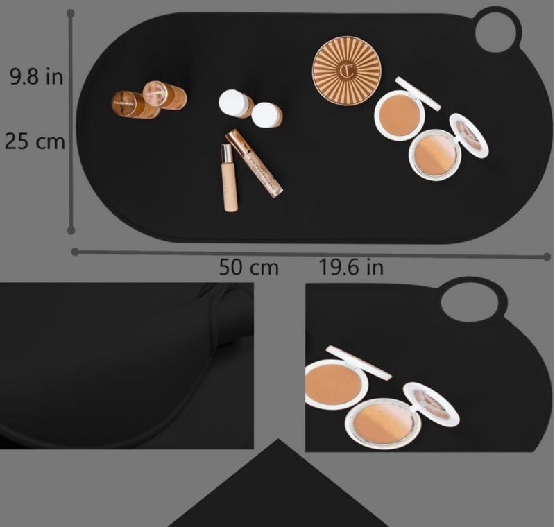 Alfombrilla de Maquillaje THE MUA MAT de Silicona Negra Resistente al Calor