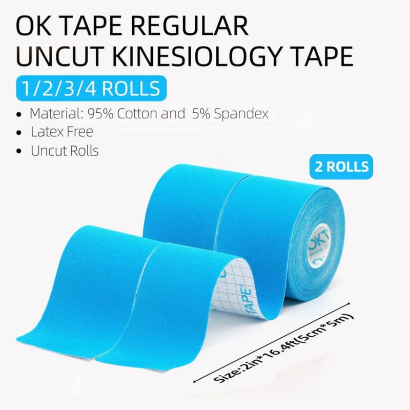 Cinta de Kinesiología OK TAPE 2 Unidades 5 cm x 5 m Sin Látex