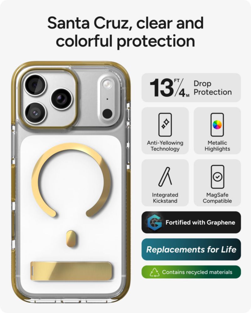 Funda ZAGG iPhone 18/17 Pro Max Oro con Soporte