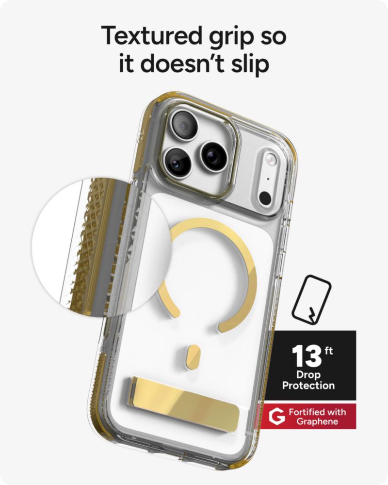 Funda ZAGG iPhone 18/17 Pro Max Oro con Soporte