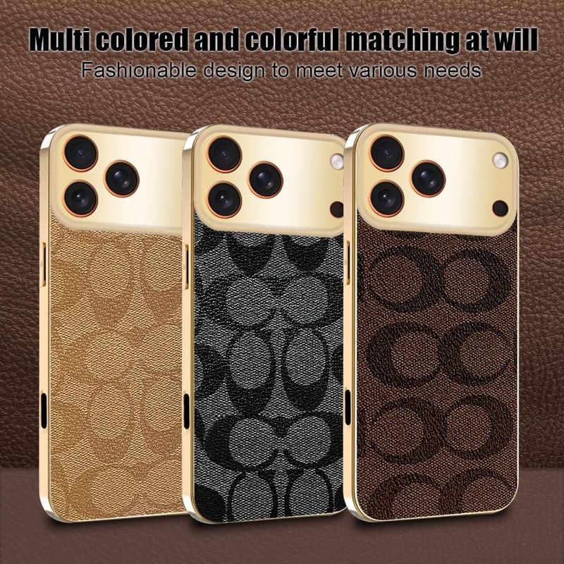 Funda Sriyso para iPhone 14 Pro Max de Cuero PU Dorado