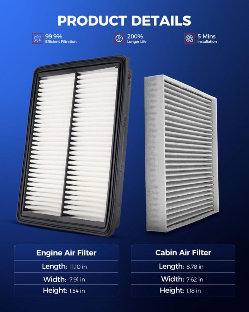 Kit de Filtros de Aire KAX para Hyundai CA11942 CF12151