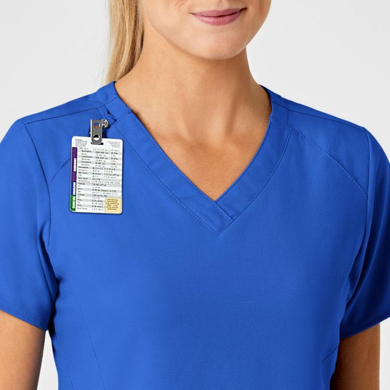 Top de Scrubs Mujer WINK W123 Cuello en V Azul Royal 4X