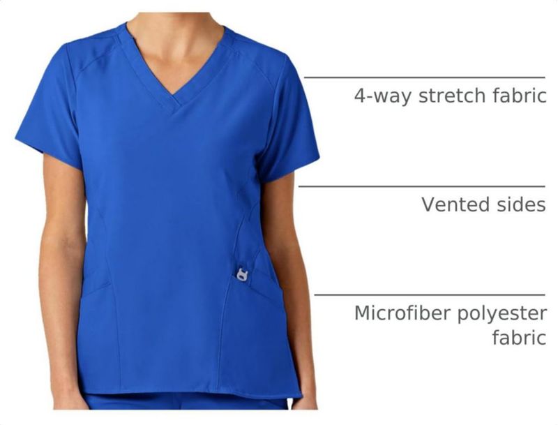 Top de Scrubs Mujer WINK W123 Cuello en V Azul Royal 4X
