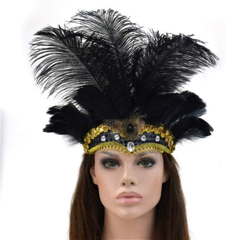Plumas de avestruz HOLLOSPORT 30 piezas 25‑30 cm negras