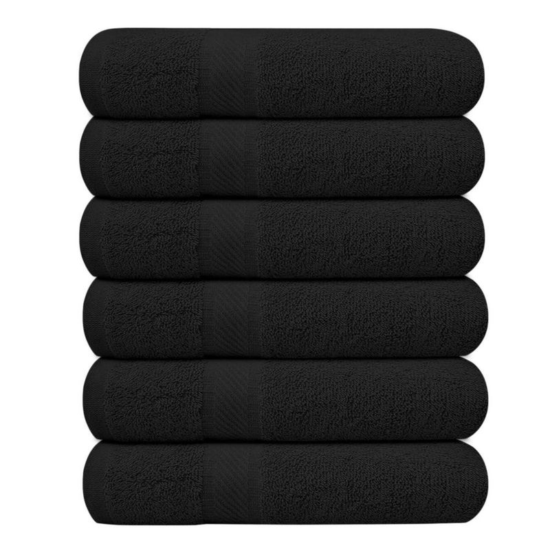 Juego de 6 toallas KAHAF COLLECTION 68 × 137 cm negro