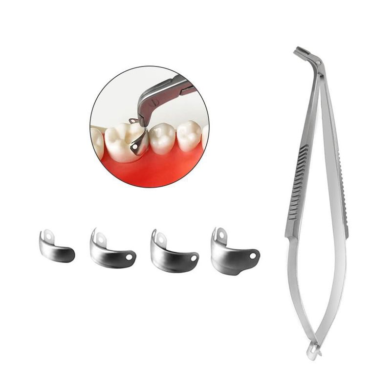 Pinzas de matriz dental Windplusya - Acero plateado