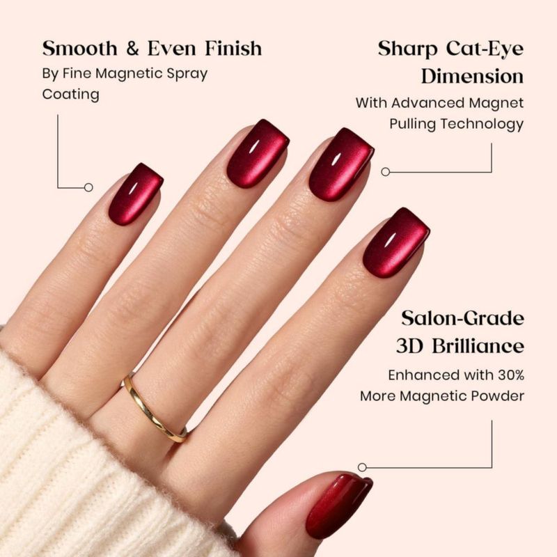 Uñas postizas Beetles Gel Polish 224 piezas – efecto cat eye
