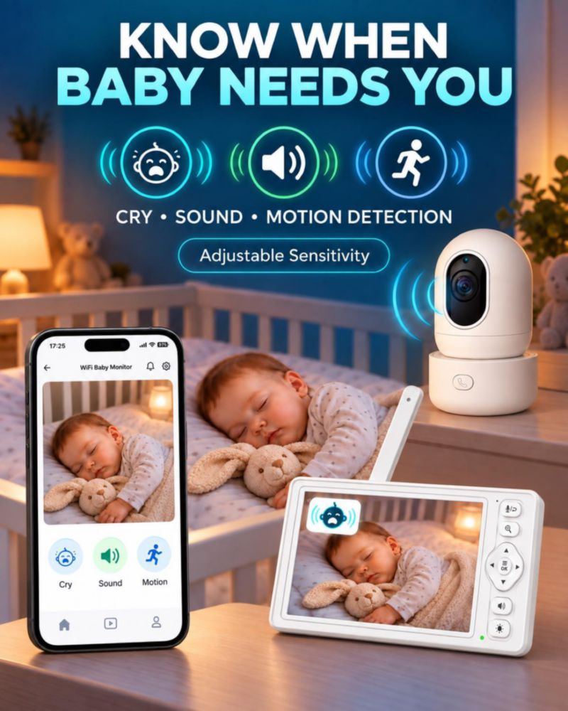 Monitor para bebé HelloBaby 14 cm 720 P WiFi/Sin WiFi