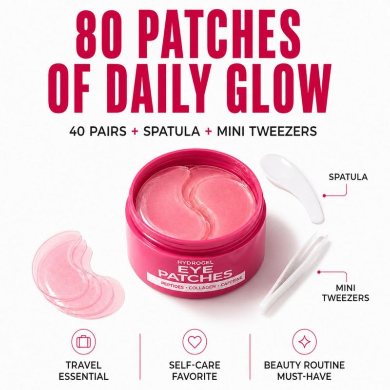 Parches para Ojos Glow Spell Colágeno Péptidos y Cafeína - 80 uds