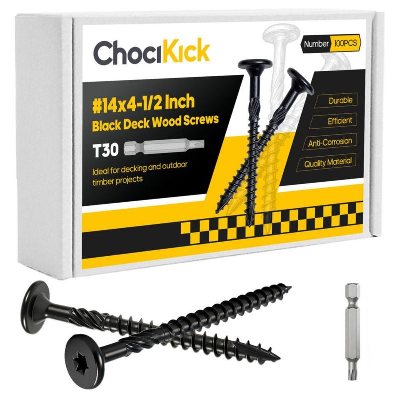 Tornillos de perno Chocikick de 11 cm negro paquete de 100 con punta T30