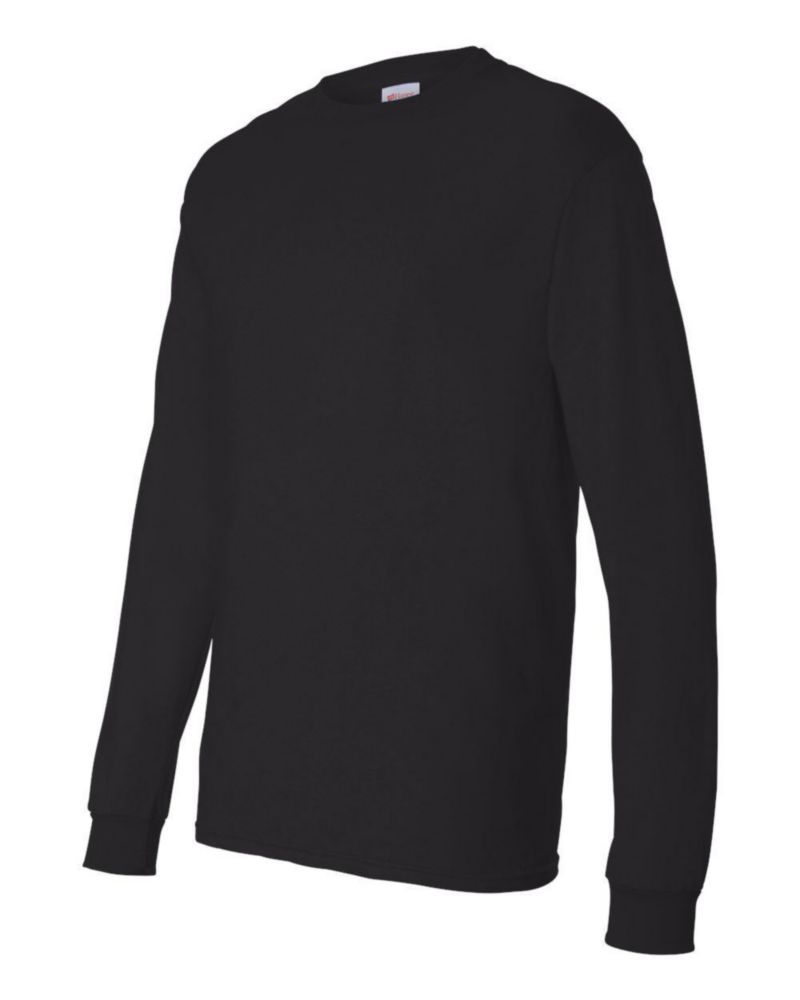 Camiseta Hanes talla 2X negra pack de 2 manga larga