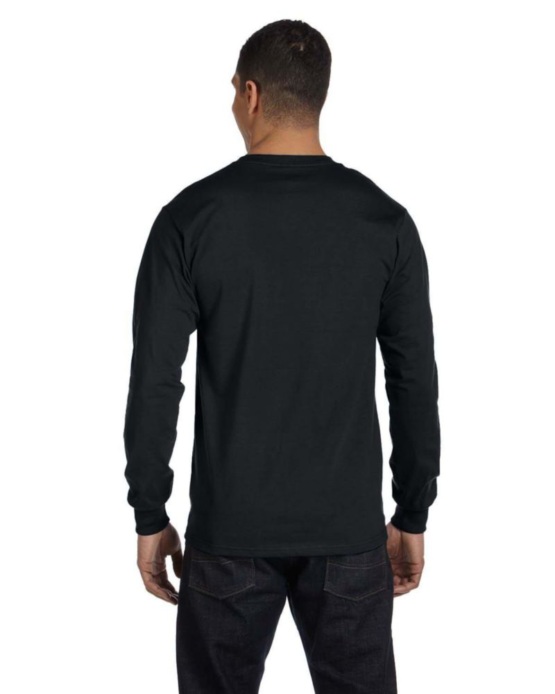 Camiseta Hanes talla 2X negra pack de 2 manga larga