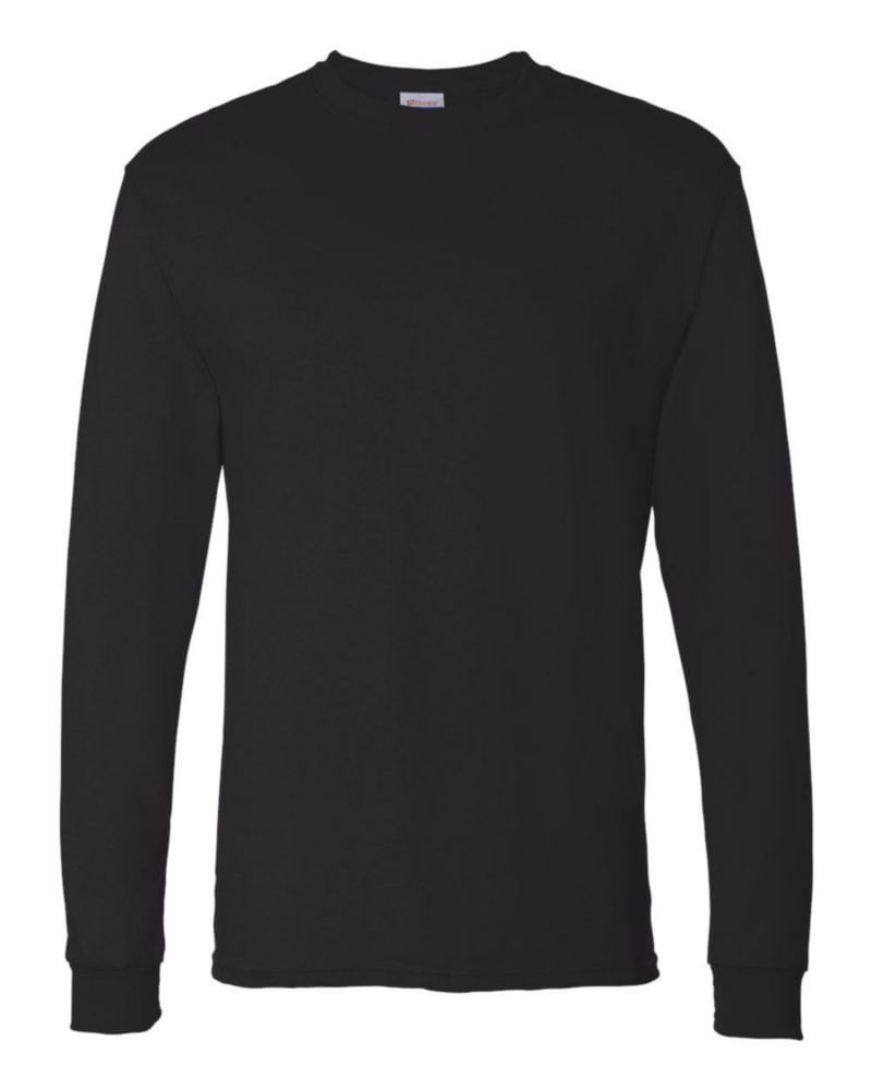 Camiseta Hanes talla 2X negra pack de 2 manga larga