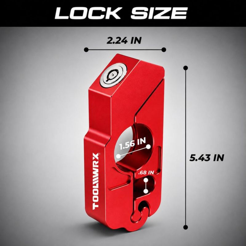 Candado ToolWRX Grip Lock 38 mm Rojo – 2 llaves