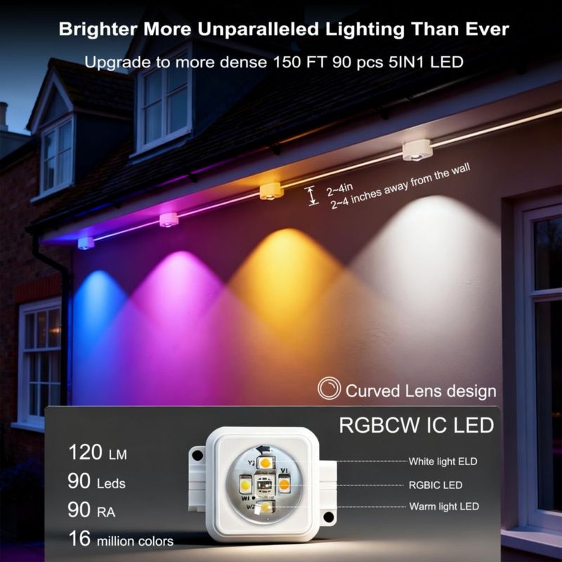 Luz de Cadena Seyxicnor 150 ft (457 m) RGBIC LED IP68
