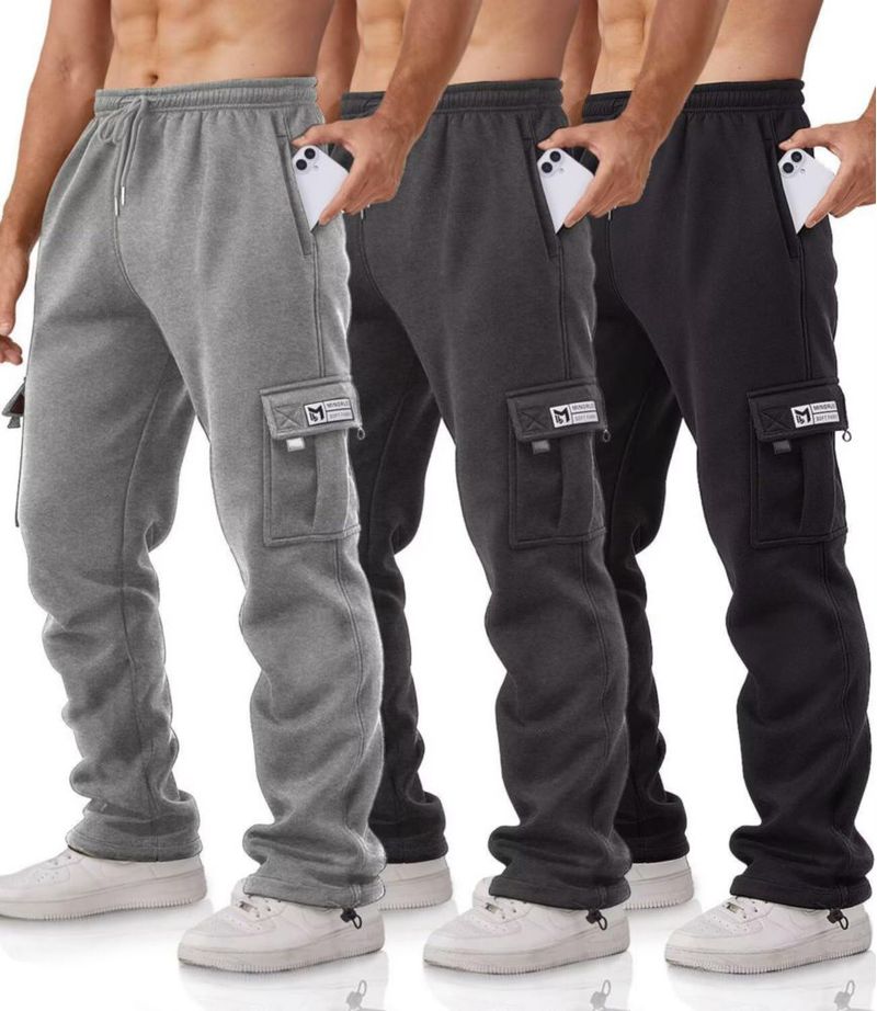 PANTALONES Minorlee Cargo Pack de 3 – Corte Relajado con Forro Polar
