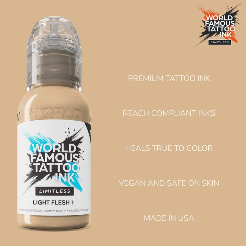 Tinta para tatuajes WORLD FAMOUS LIMITLESS Light Flesh 30 ml