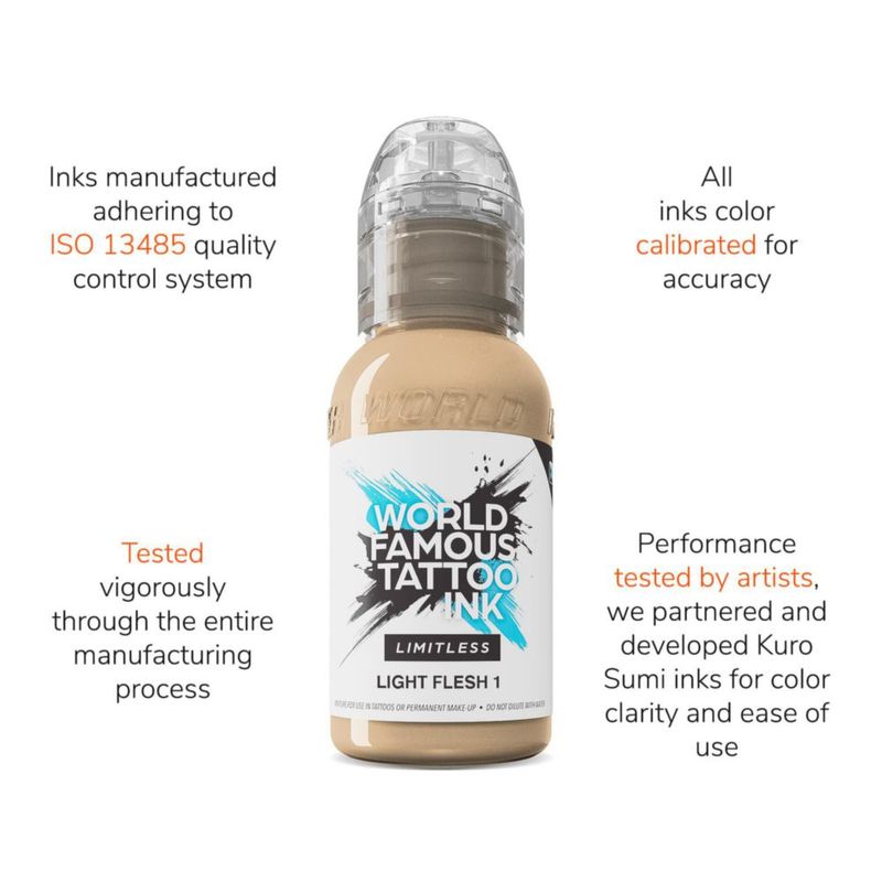 Tinta para tatuajes WORLD FAMOUS LIMITLESS Light Flesh 30 ml