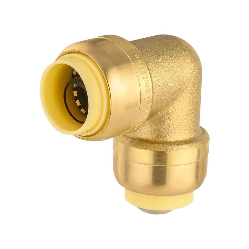 Codo push‑fit de latón DZR 1/2" 90° – Pack de 12 unidades