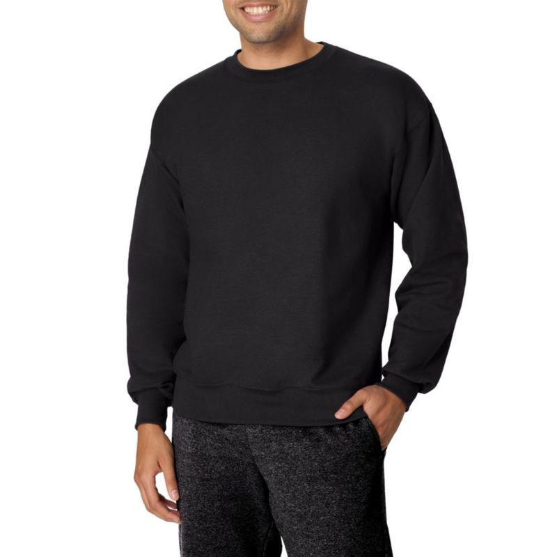Sudadera Hanes X-Large negra de algodón grueso