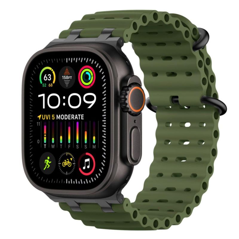 Correa de silicona impermeable MoKo 180‑215 mm para Apple Watch
