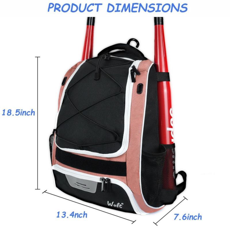 Mochila de Béisbol WOLT con Compartimento para Zapatos de 46 cm