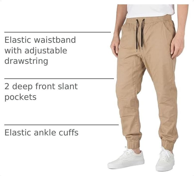 Pantalones Jogger Chino ITALYMORN XL Caqui Stretch
