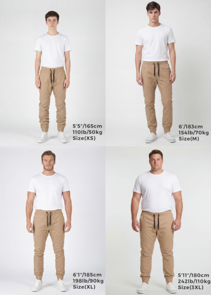 Pantalones Jogger Chino ITALYMORN XL Caqui Stretch