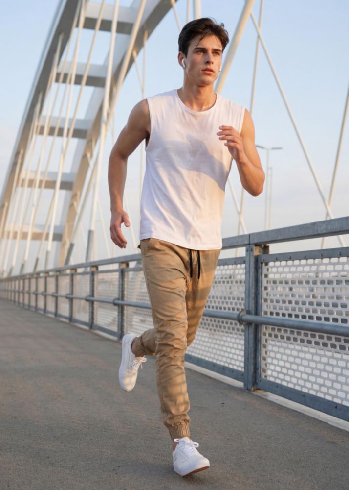 Pantalones Jogger Chino ITALYMORN XL Caqui Stretch