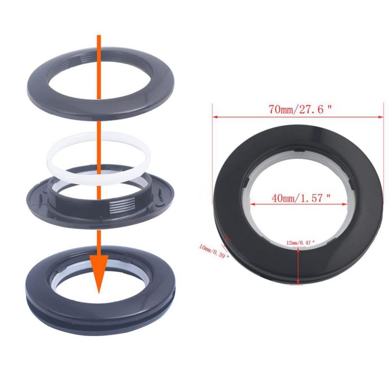 Kit de Ojales para Cortinas Mangood 40 mm Negro 32 piezas