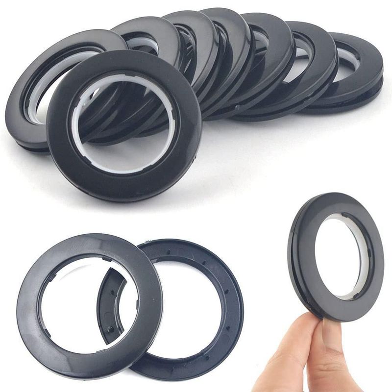Kit de Ojales para Cortinas Mangood 40 mm Negro 32 piezas