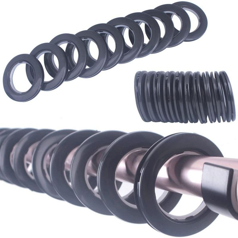 Kit de Ojales para Cortinas Mangood 40 mm Negro 32 piezas