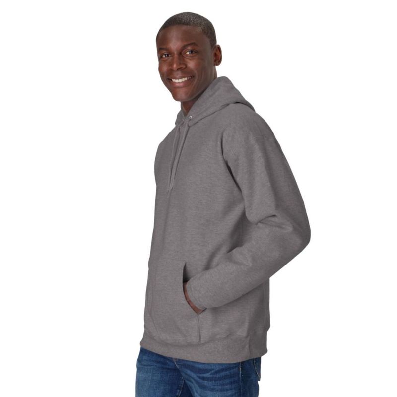 Sudadera Hanes talla grande gris Oxford con capucha de algodón