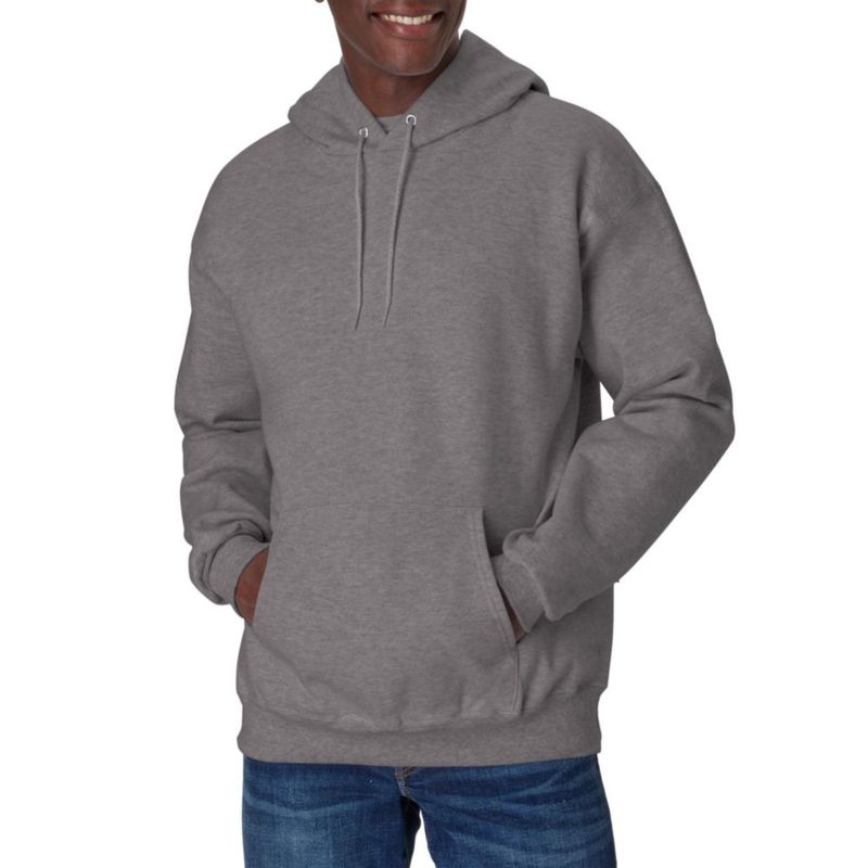 Sudadera Hanes talla grande gris Oxford con capucha de algodón