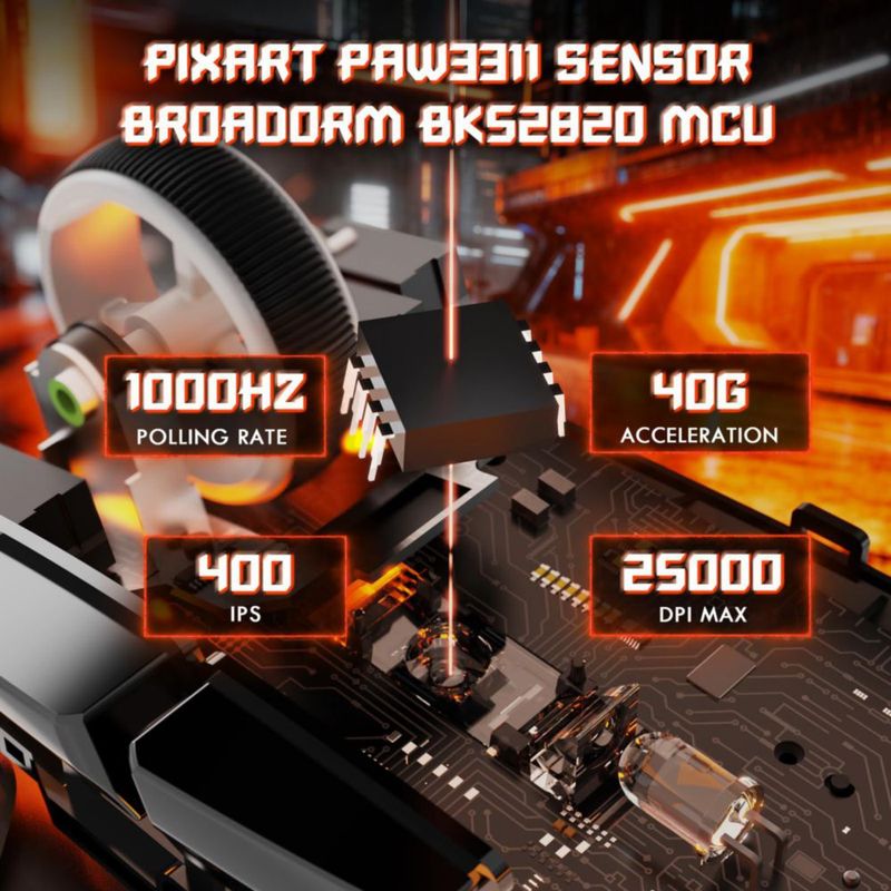 Ratón gaming ATTACK SHARK V6 65 g inalámbrico 25000 DPI
