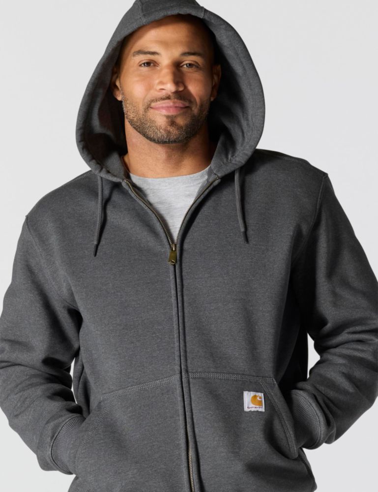 Sudadera para hombre Carhartt talla XL color gris carbón con cremallera completa