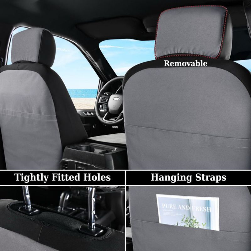 Fundas de Asiento Coverado Impermeables 2 Piezas Gris