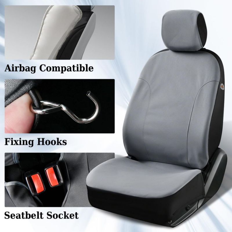 Fundas de Asiento Coverado Impermeables 2 Piezas Gris