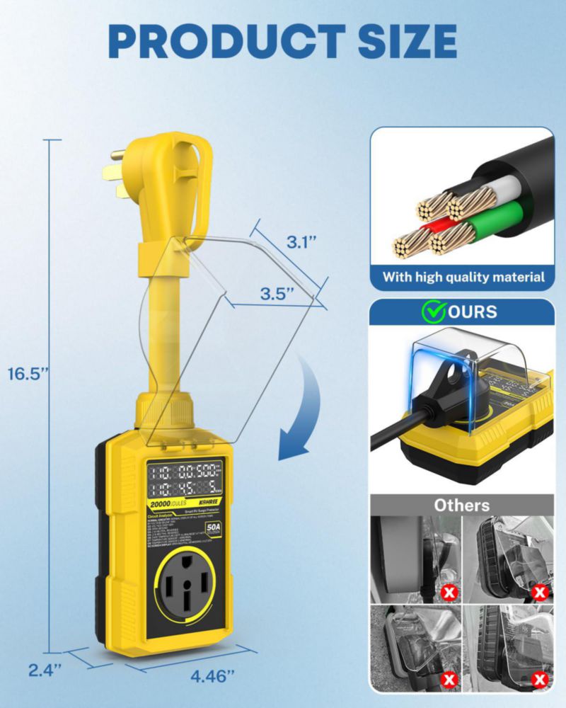 Protector de Sobretensiones para RV Kohree 50A 20000J 110V/220V
