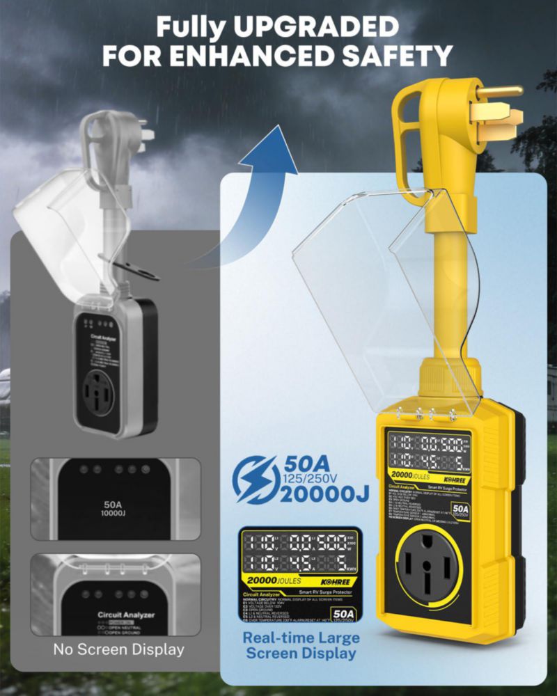 Protector de Sobretensiones para RV Kohree 50A 20000J 110V/220V