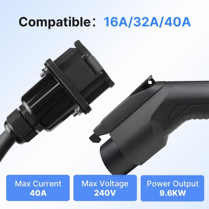 Cable de Carga para Vehículo Eléctrico BESENERGY 6 m 40 A 220‑240 V J1772