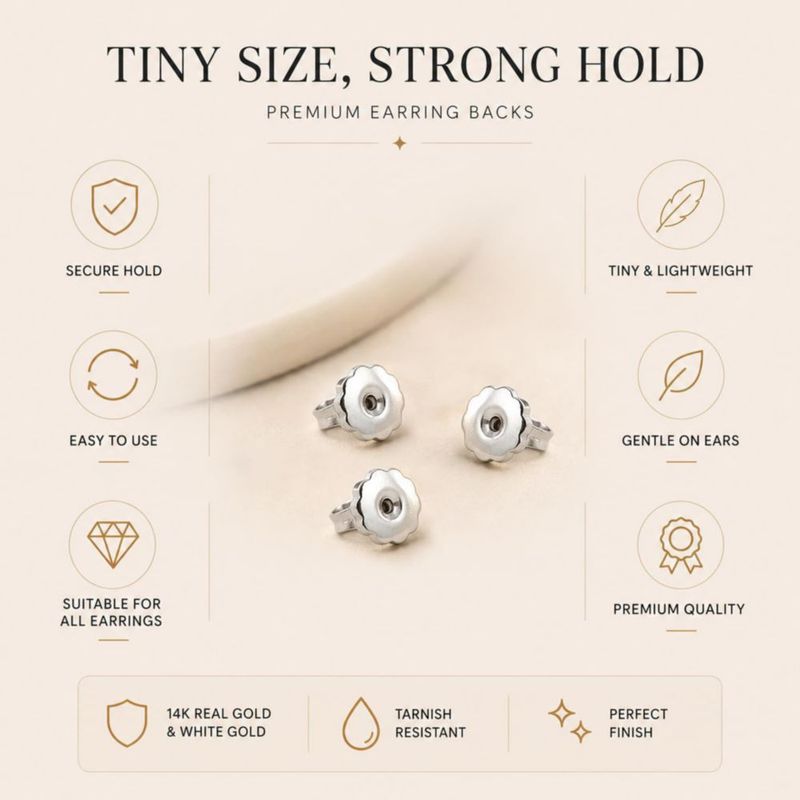 Cierres para pendientes Everyday Elegance 14K oro blanco 63 mm
