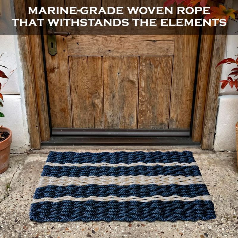Alfombra MAINEVENT 43x64 cm Rayas Costera con Cuerda Tipo Langosta